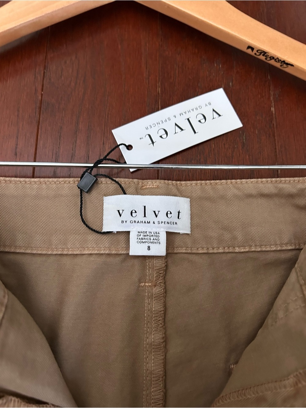 $249 NWT Velvet by Graham & Spencer Makayla Sanded Twill Cargo Pants brown sz 8 - Picture 11 of 12